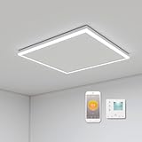 Infrarotheizung mit Thermostat 400 Watt, Deckenheizung Infrarot mit LED Beleuchtung, Infrarotheizung Deckenmontage, App Fernbedienung Steuerung, Decke Elektroheizung Heizplatte Heizkörper Heizpaneel