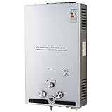 CO-Z 16L Gas Durchlauferhitzer LPG Warmwasserbereiter Durchlauferhitzer Warmwasserspeicher Heißwasserbereiter Boiler Tankless Instant Boiler (16L)