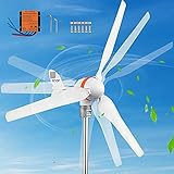 VEVOR Wind Turbine Generator, 12V/AC Wind Turbine Kit, 400W Wind Power Generator with MPPT Controller 3 Blades Auto Adjust Windward Direction Suitable for Terrace, Motor Home, Chalet, Boat, Weiß