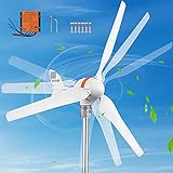 VEVOR Wind Turbine Generator, 12V/AC Wind Turbine Kit, 400W Wind Power Generator with MPPT Controller 3 Blades Auto Adjust Windward Direction Suitable for Terrace, Motor Home, Chalet, Boat, Weiß