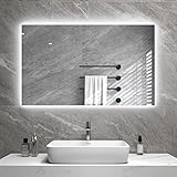 byecold Infrarotheizung Spiegel mit LED Beleuchtung 580 Watt - Spiegelheizung Infrarot - Badspiegel 100x60 CM - Badezimmerspiegel - Wandheizung Heizplatte Heizpaneel Heizkörper - Überhitzungsschutz
